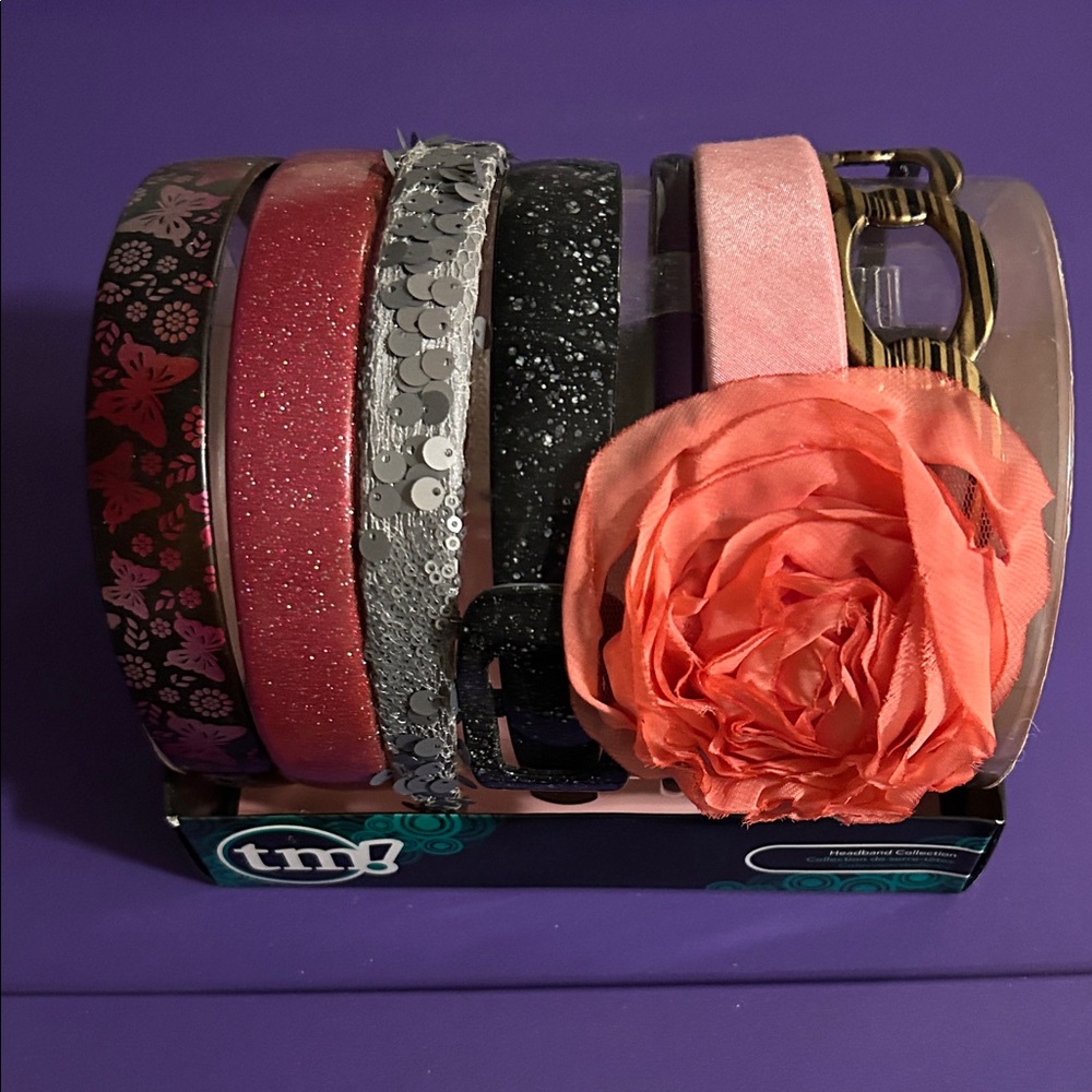 Floral/Glitter Headband Set